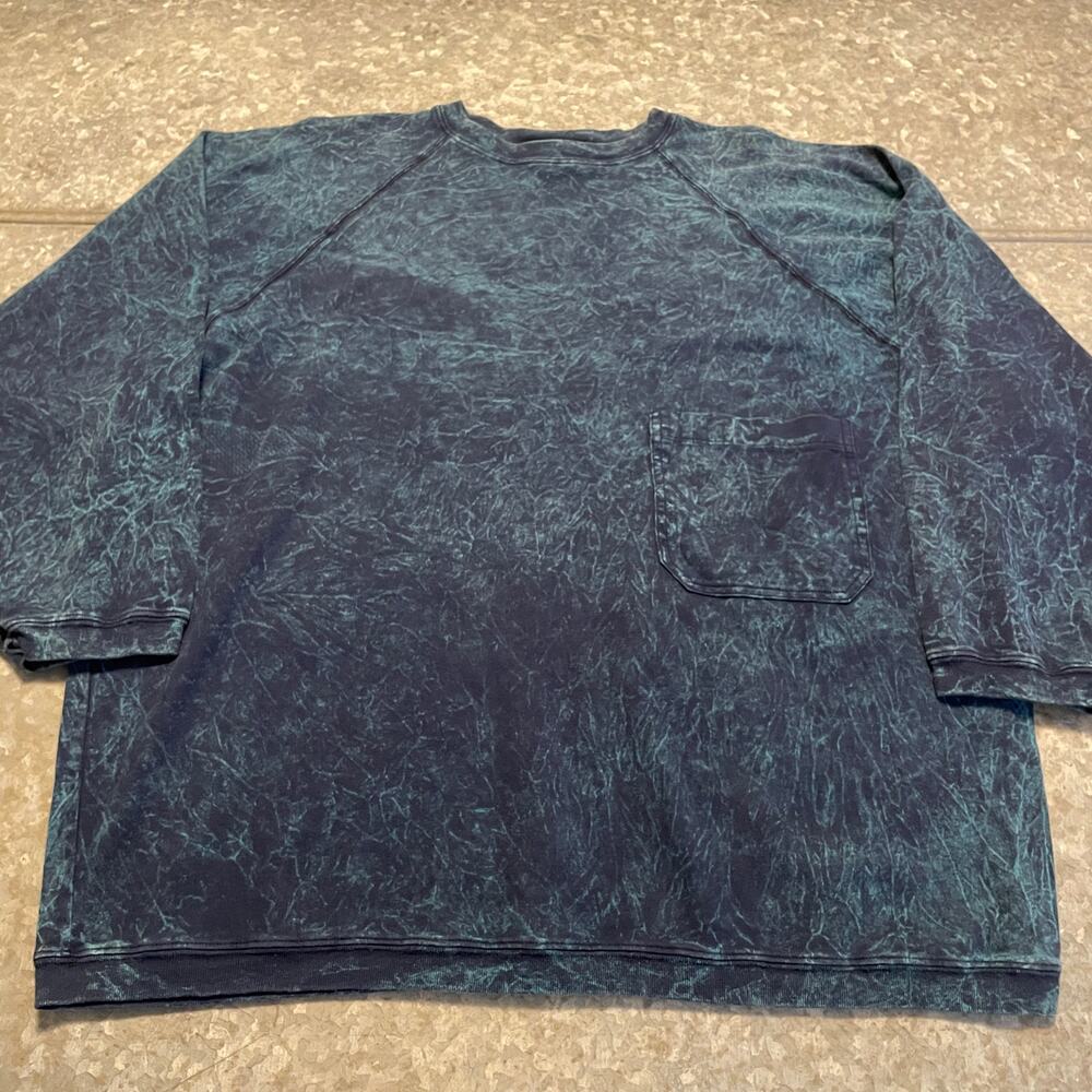 Vintage 80s 90s Retro Acid Wash Pocket L/S Shirt Large One Size City Lights Blue